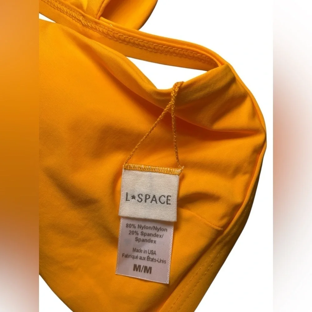 L*Space Avery Bikini Top Mango Orange Wrap Style Size Medium NWOT